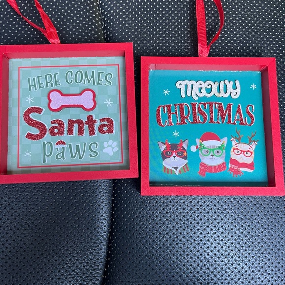 Other - Festive Cat-Themed Holiday ornament Decor Set - Red and Green